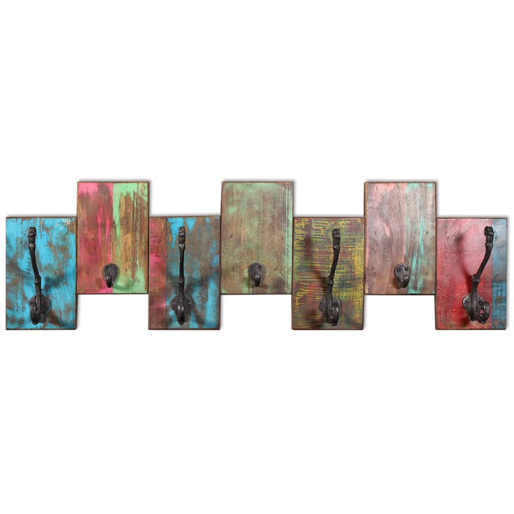 Coat Rack With 7 Hooks Solid Reclaimed Wood