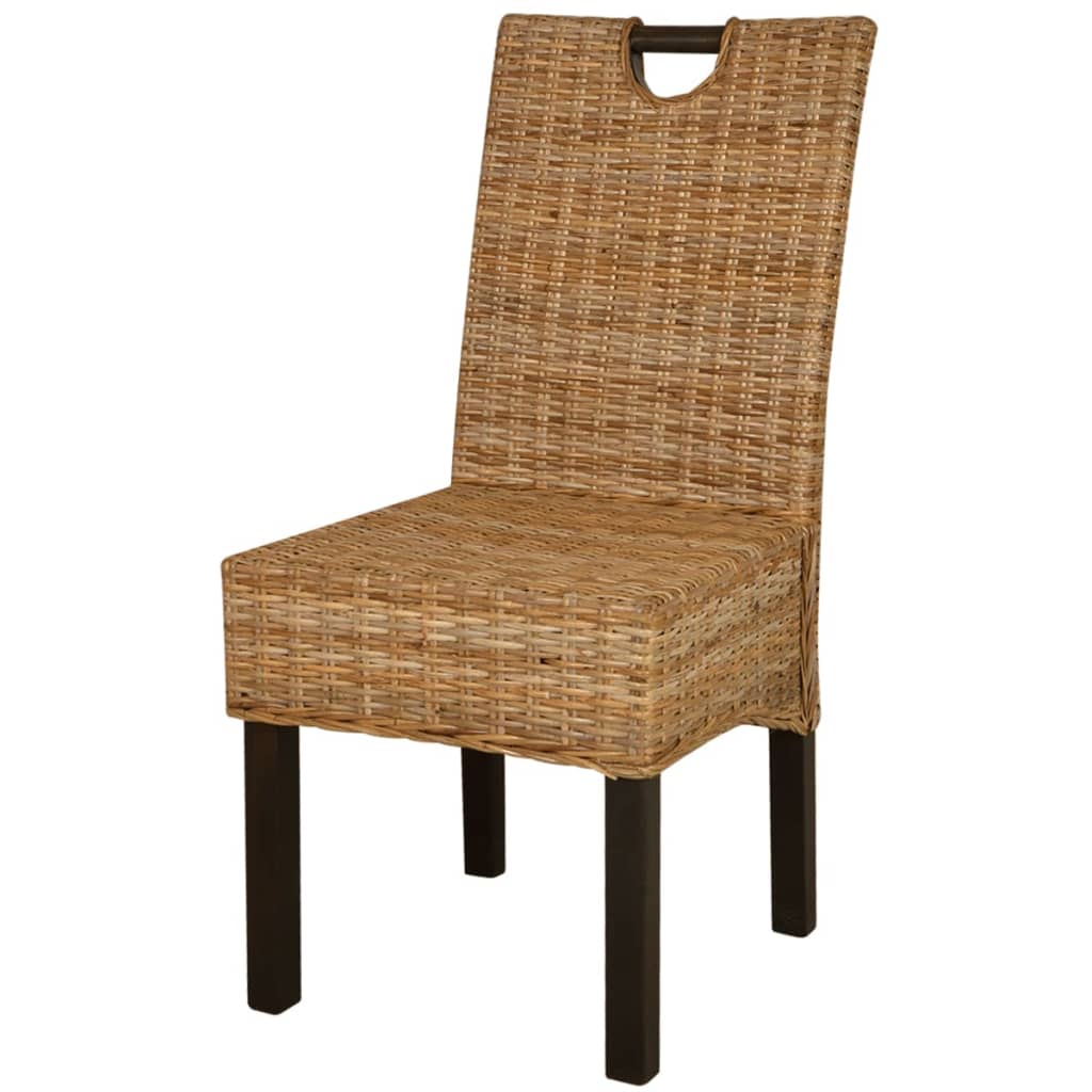 Dining Chair 2 Pcs Kubu Rattan Mango Wood