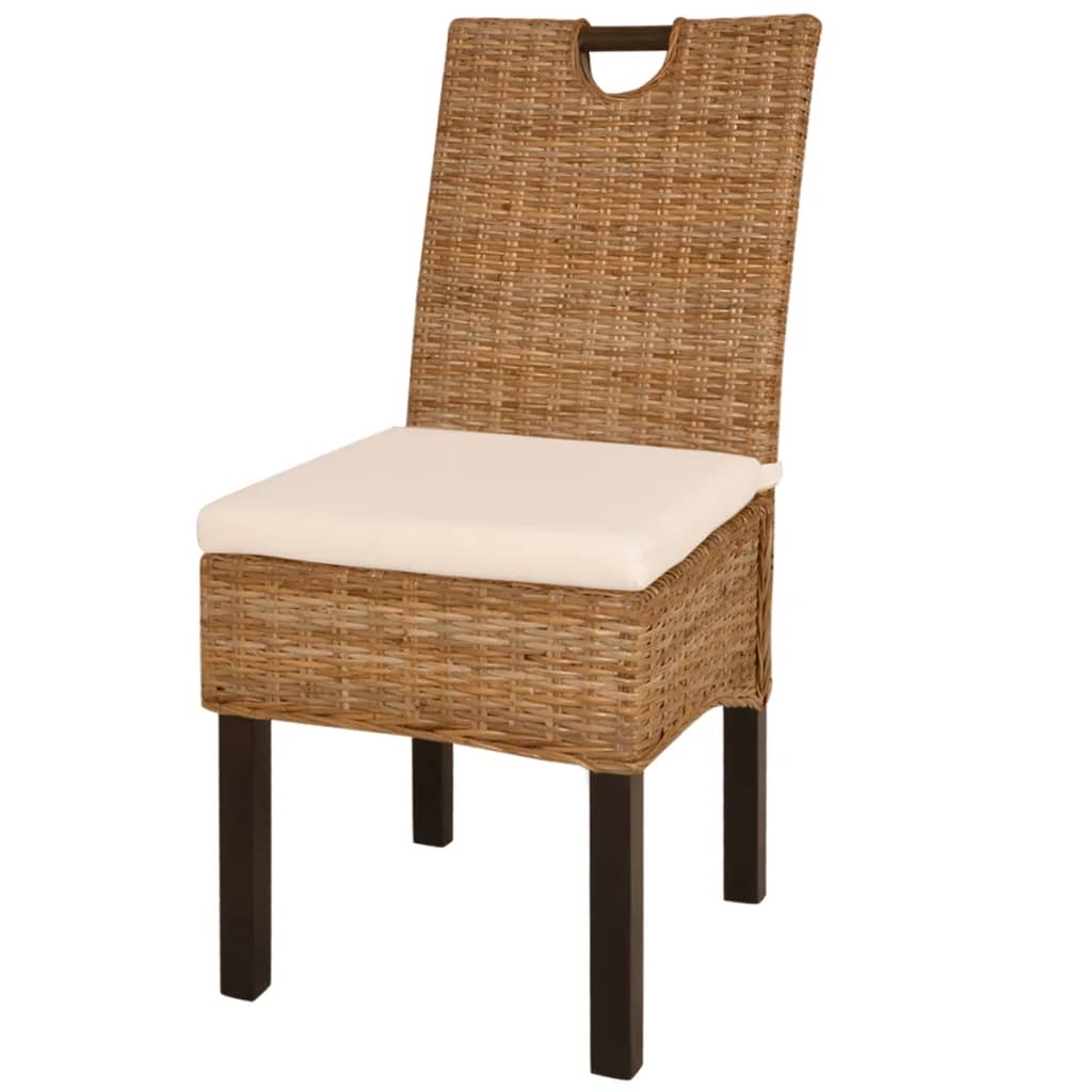 Dining Chair 2 Pcs Kubu Rattan Mango Wood