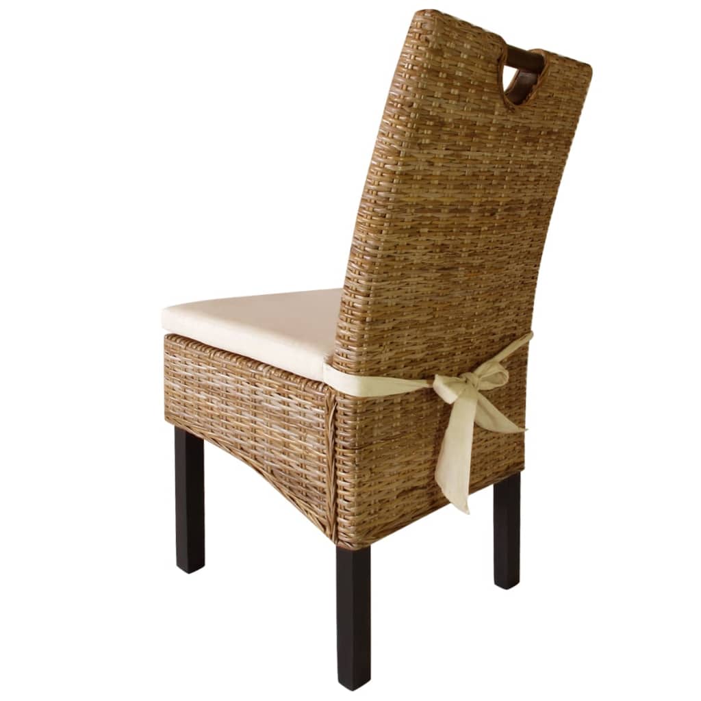 Dining Chair 2 Pcs Kubu Rattan Mango Wood