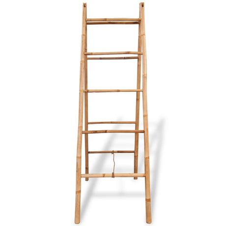 Double Towel Ladder With 5 Rungs Bamboo 50X160 Cm