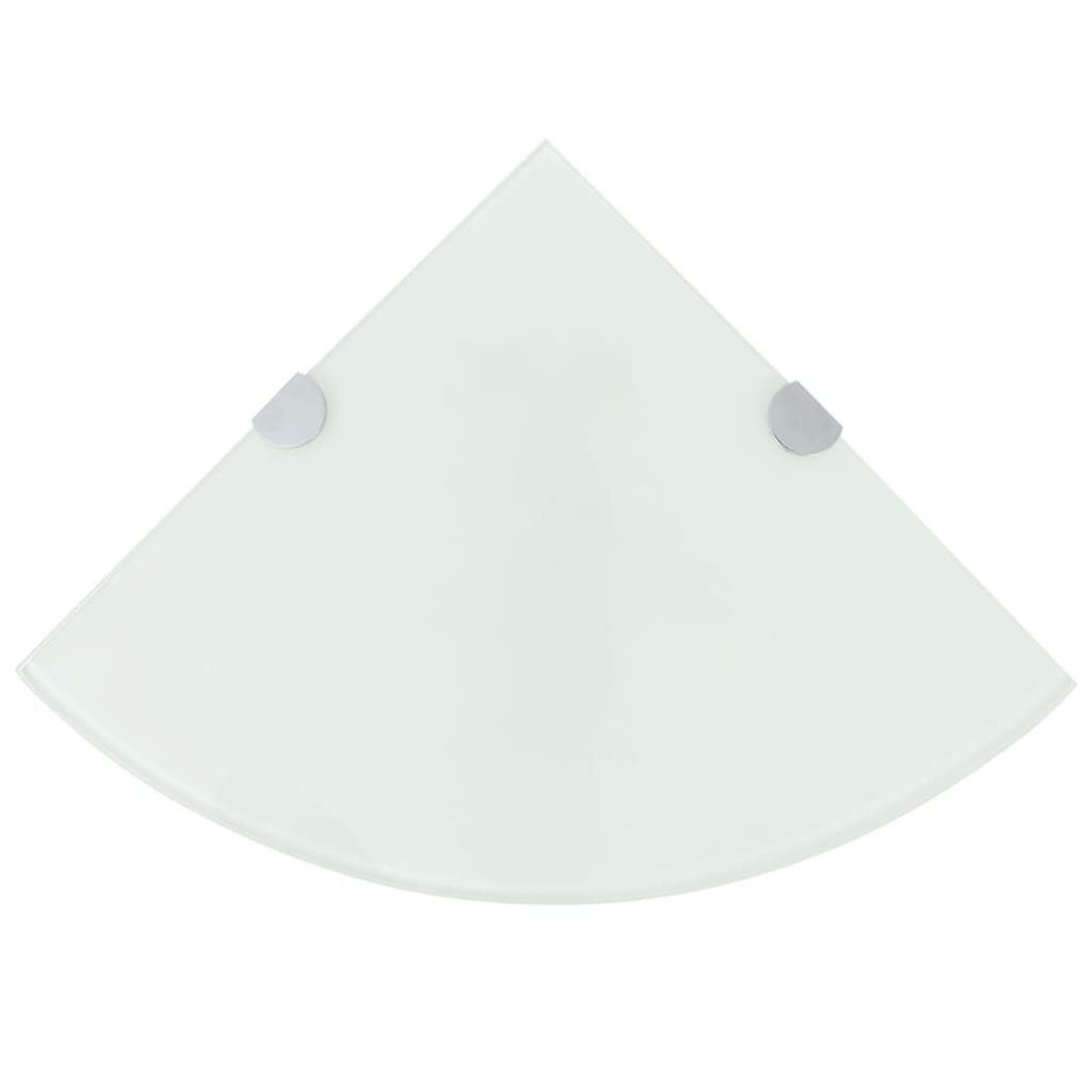 Corner Shelf With Chrome Supports Glass