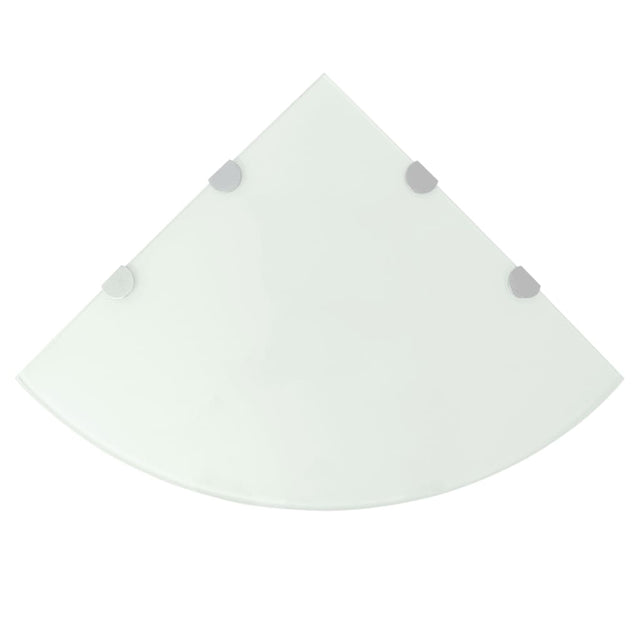 Corner Shelf With Chrome Supports Glass