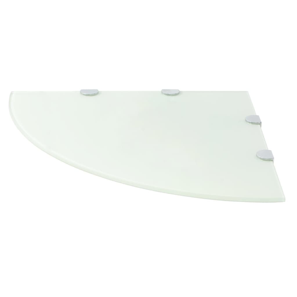 Corner Shelf With Chrome Supports Glass
