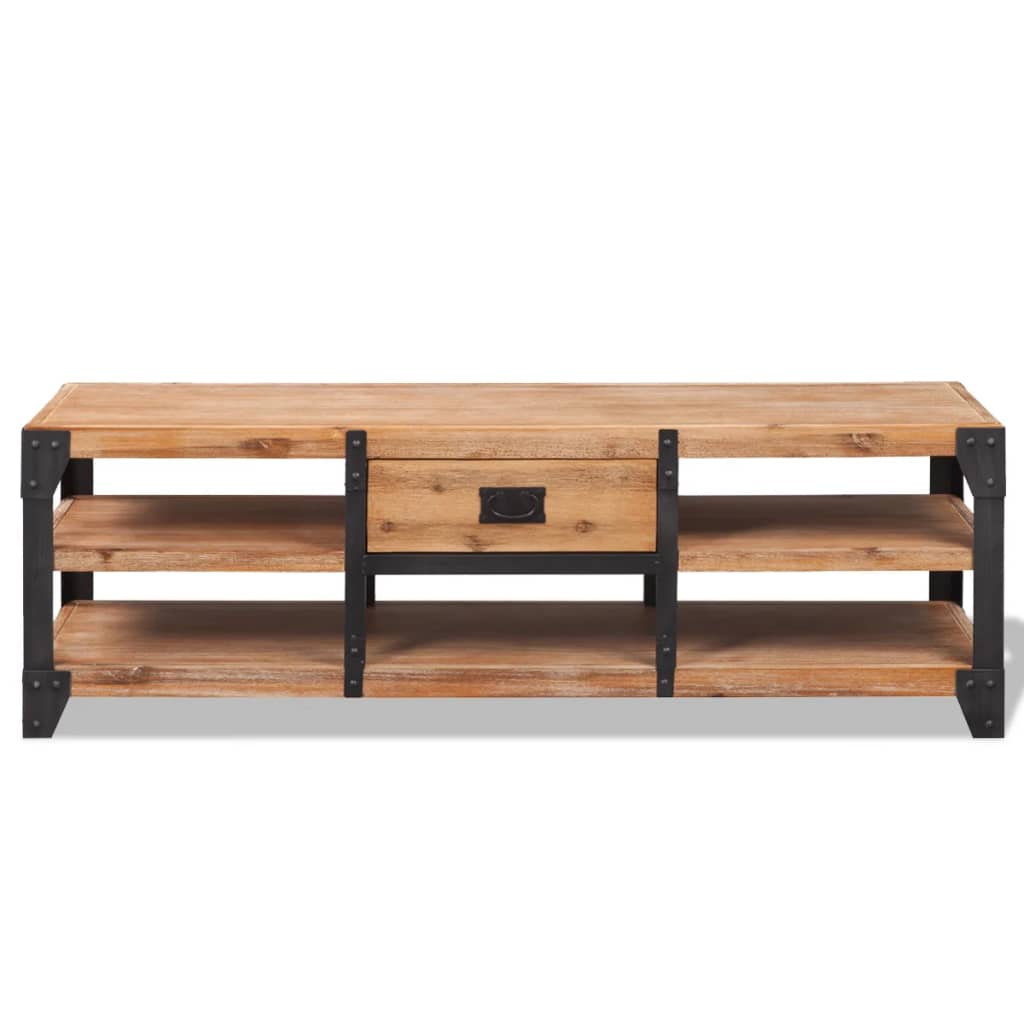 Tv Stand Solid Acacia Wood 140X40X45 Cm