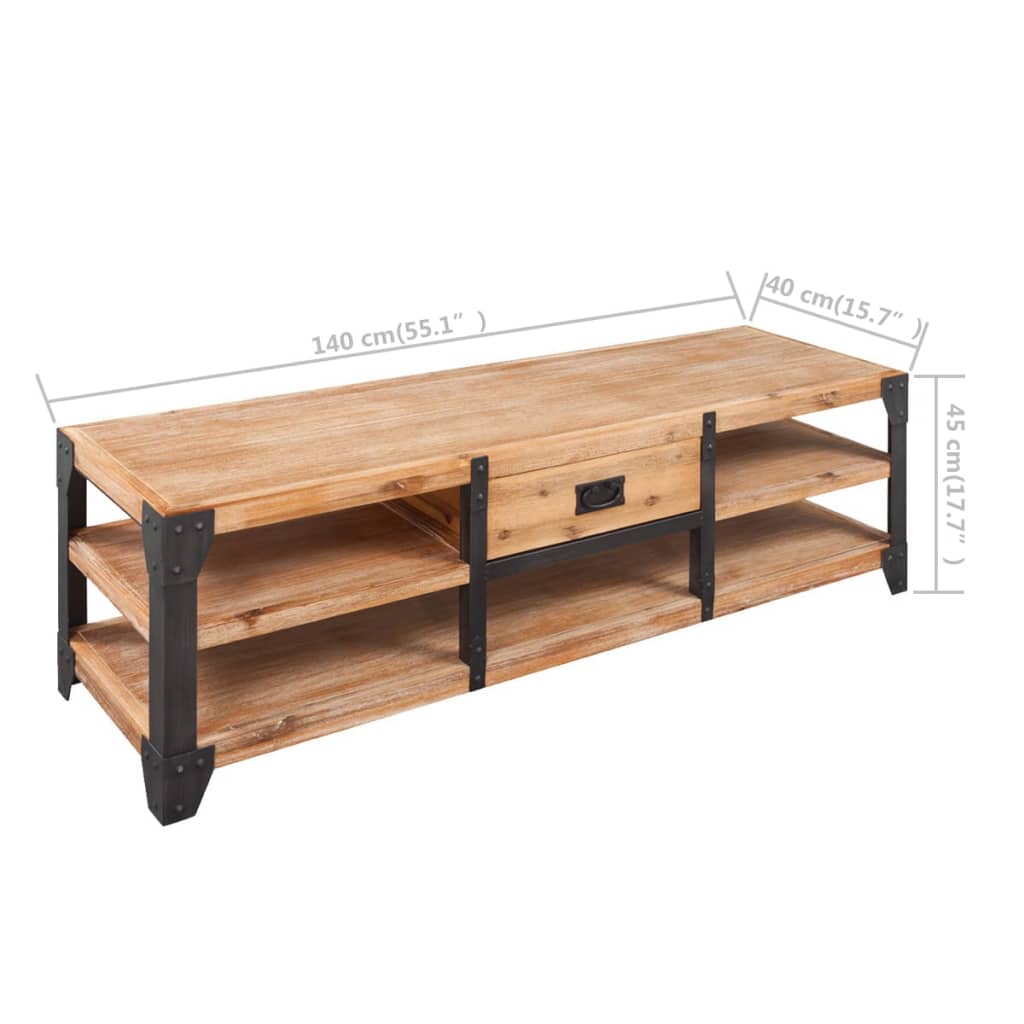 Tv Stand Solid Acacia Wood 140X40X45 Cm
