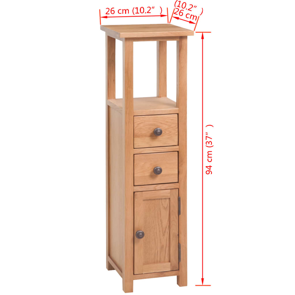 Corner Cabinet 26X26X94 Cm Solid Oak Wood