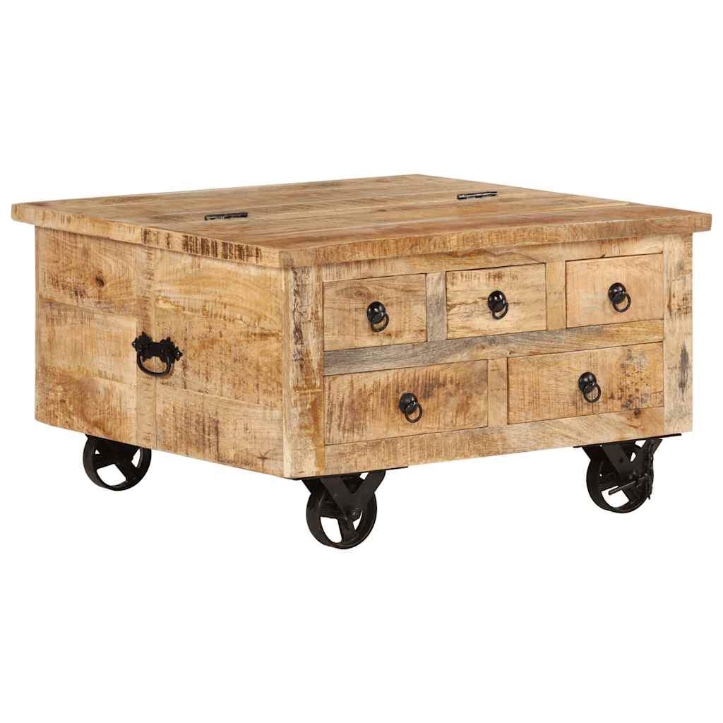 Coffee Table Rough Mango Wood 70X70X40 Cm