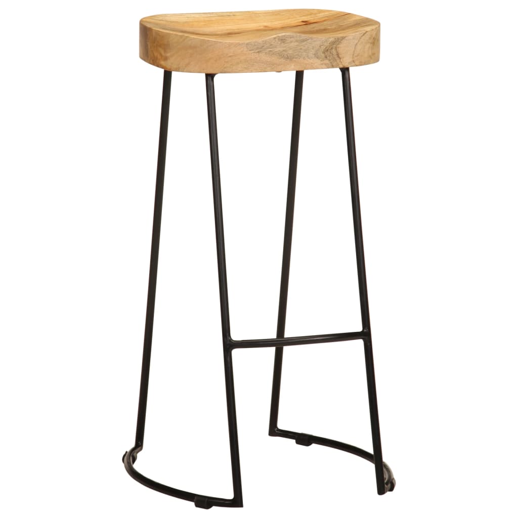 Bar Stools 2 Pcs Solid Mango Wood