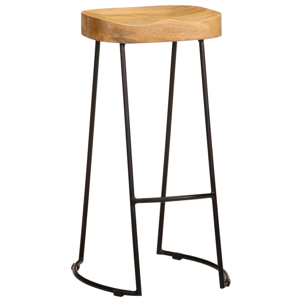 Bar Stools 2 Pcs Solid Mango Wood