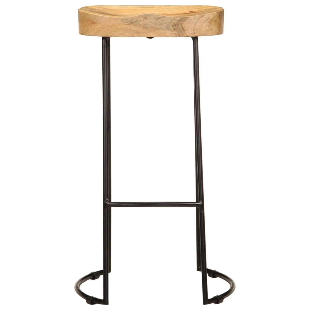 Bar Stools 2 Pcs Solid Mango Wood