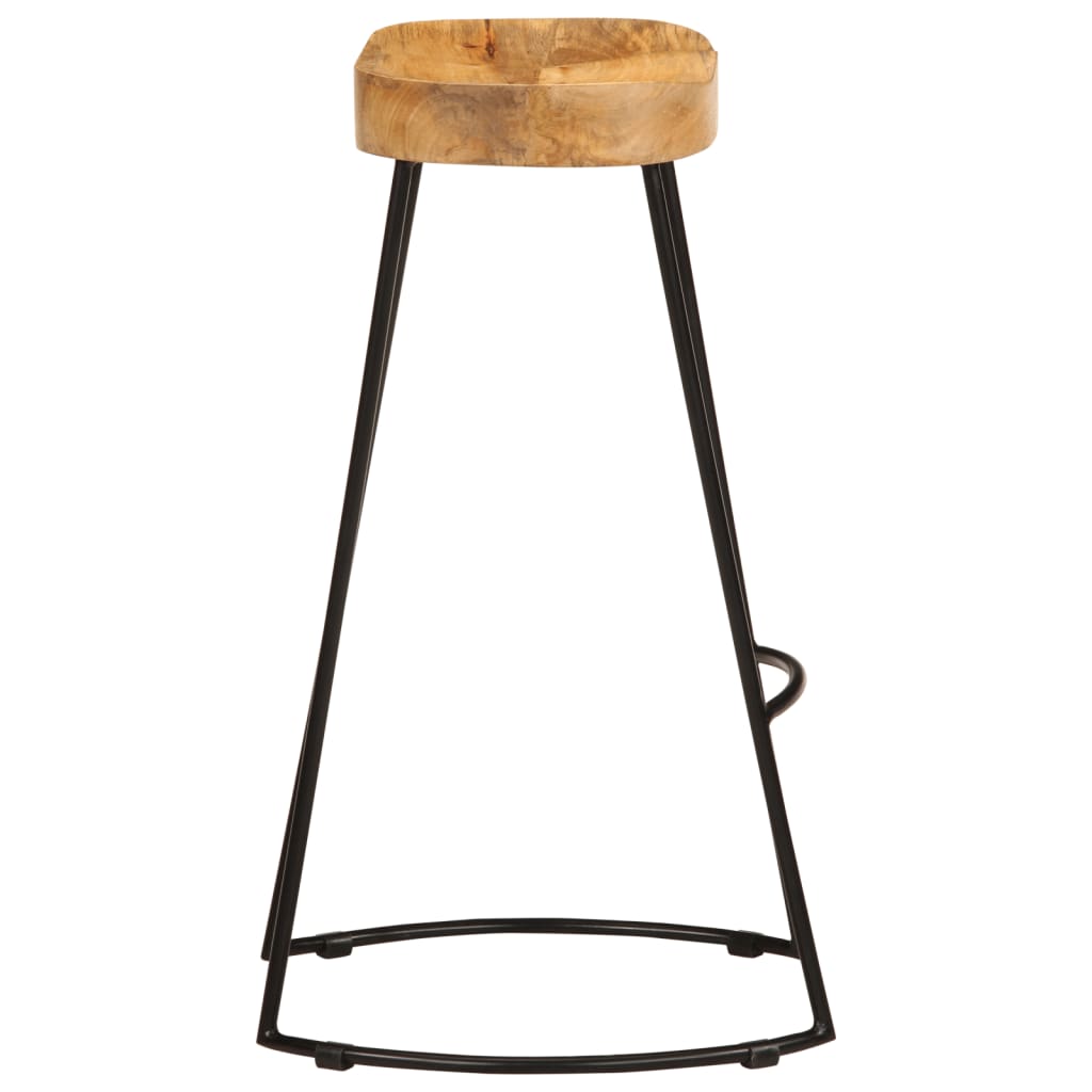Bar Stools 2 Pcs Solid Mango Wood