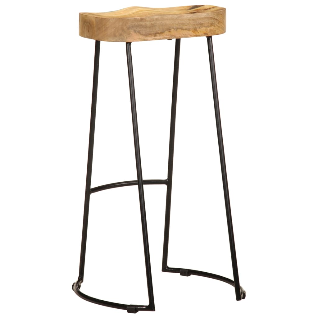 Bar Stools 2 Pcs Solid Mango Wood