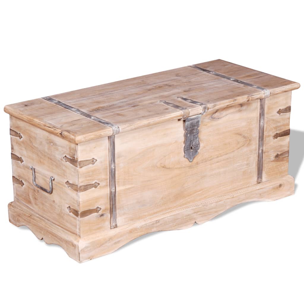 Two Piece Storage Chest Set Acacia Wood