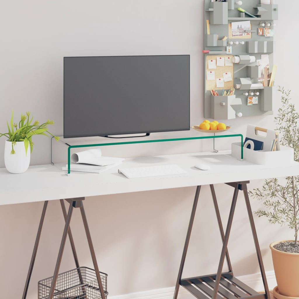 Tv Stand/Monitor Riser Glass Clear