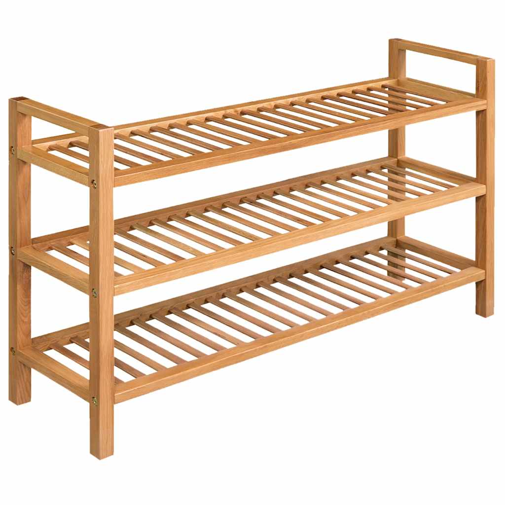 Shoe Rack With 4 Shelves 50X27X Solid Oak Wood
