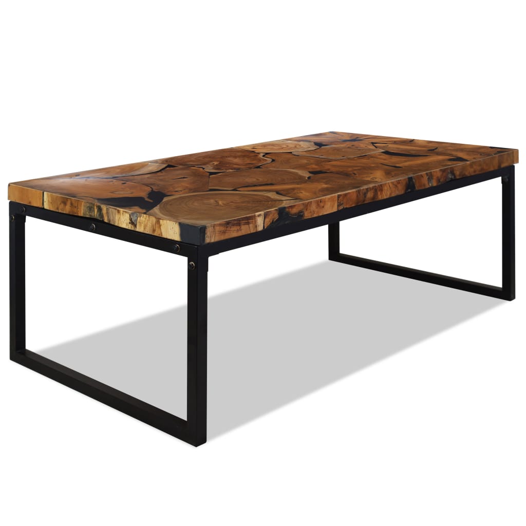 Coffee Table Teak Resin 110X60X40 Cm And Brown