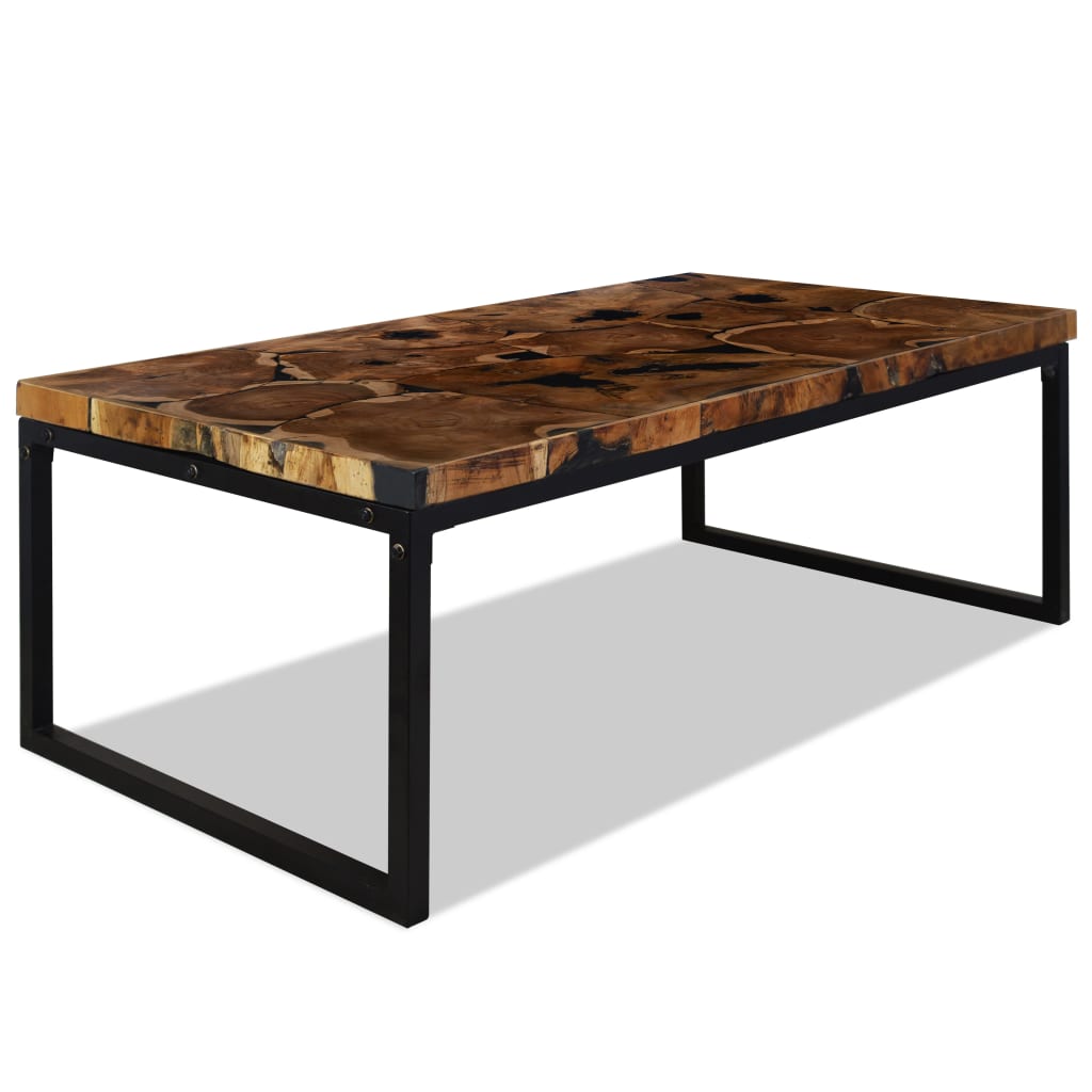 Coffee Table Teak Resin 110X60X40 Cm And Brown