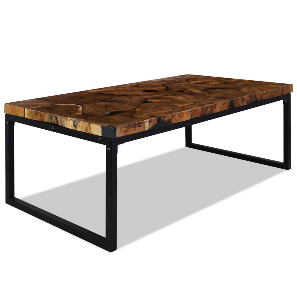 Coffee Table Teak Resin 110X60X40 Cm And Brown