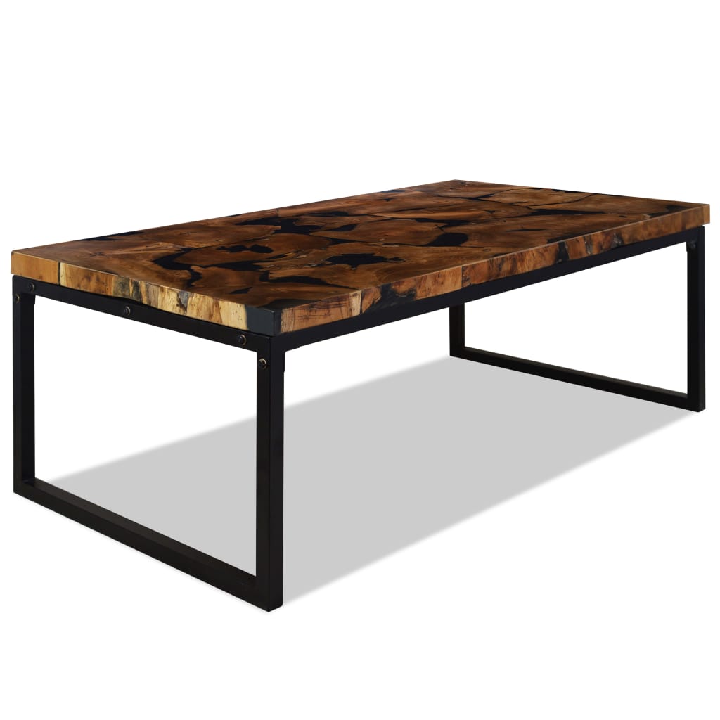 Coffee Table Teak Resin 110X60X40 Cm And Brown
