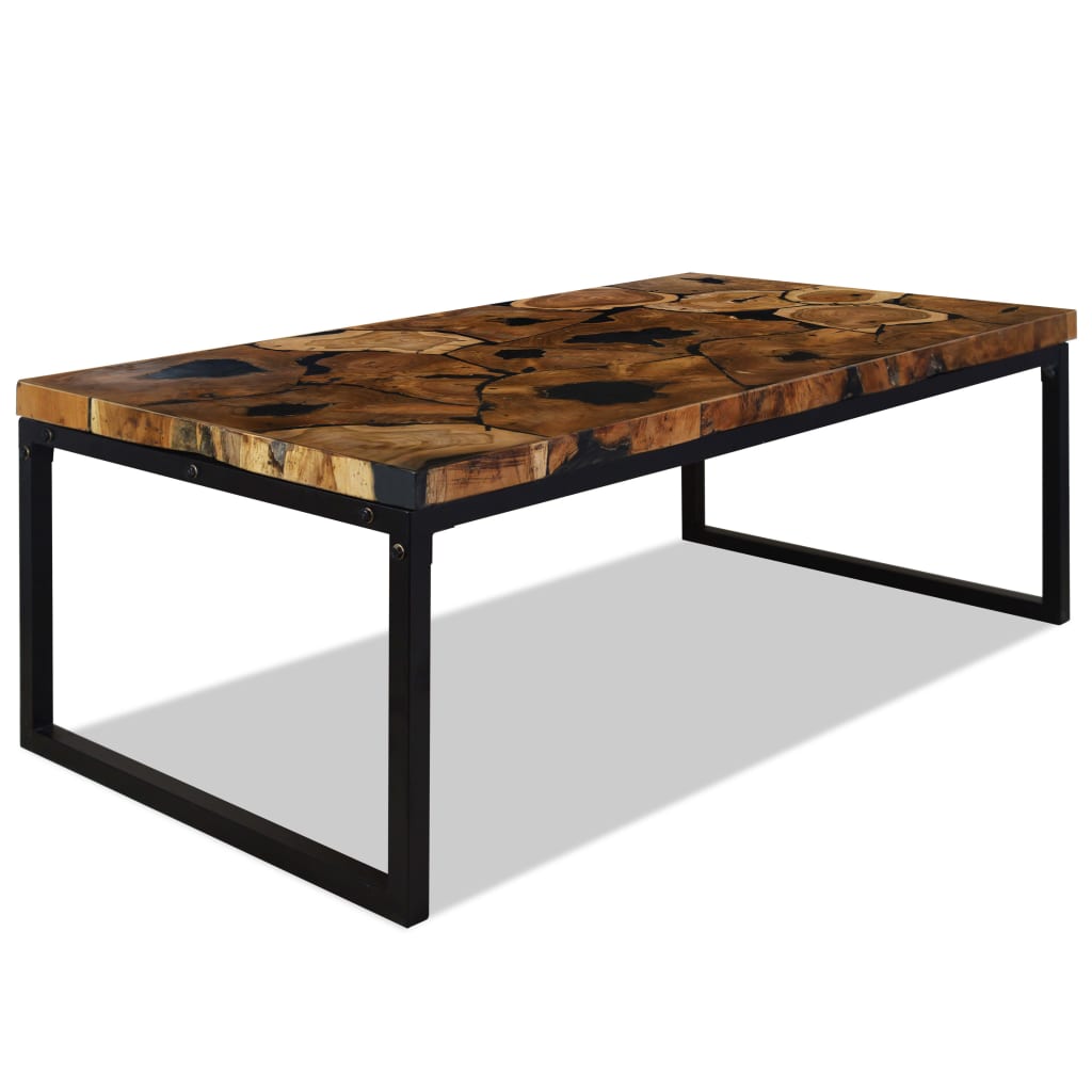 Coffee Table Teak Resin 110X60X40 Cm And Brown