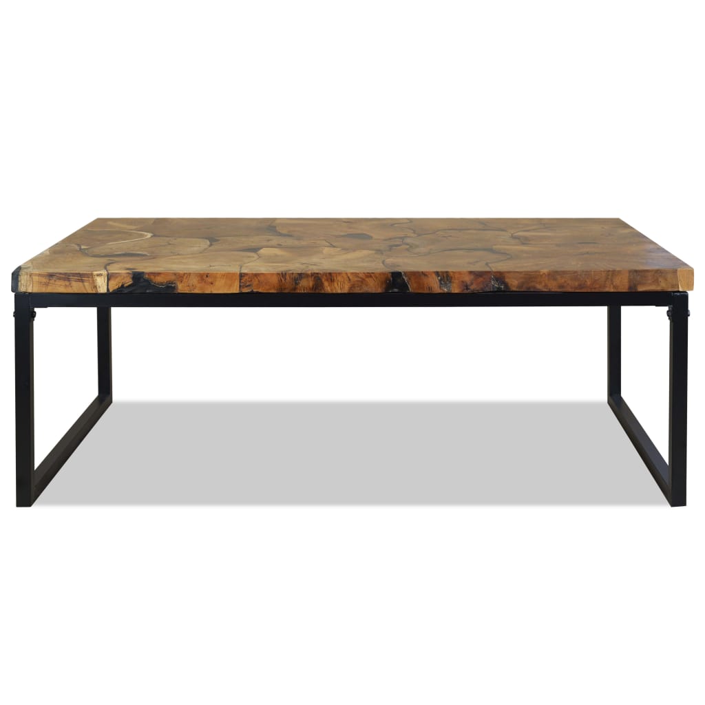 Coffee Table Teak Resin 110X60X40 Cm And Brown