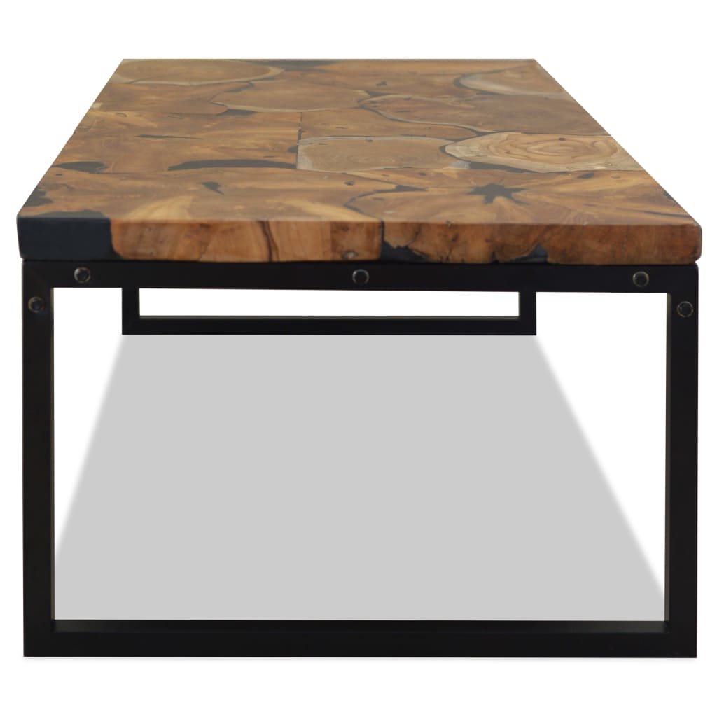 Coffee Table Teak Resin 110X60X40 Cm And Brown