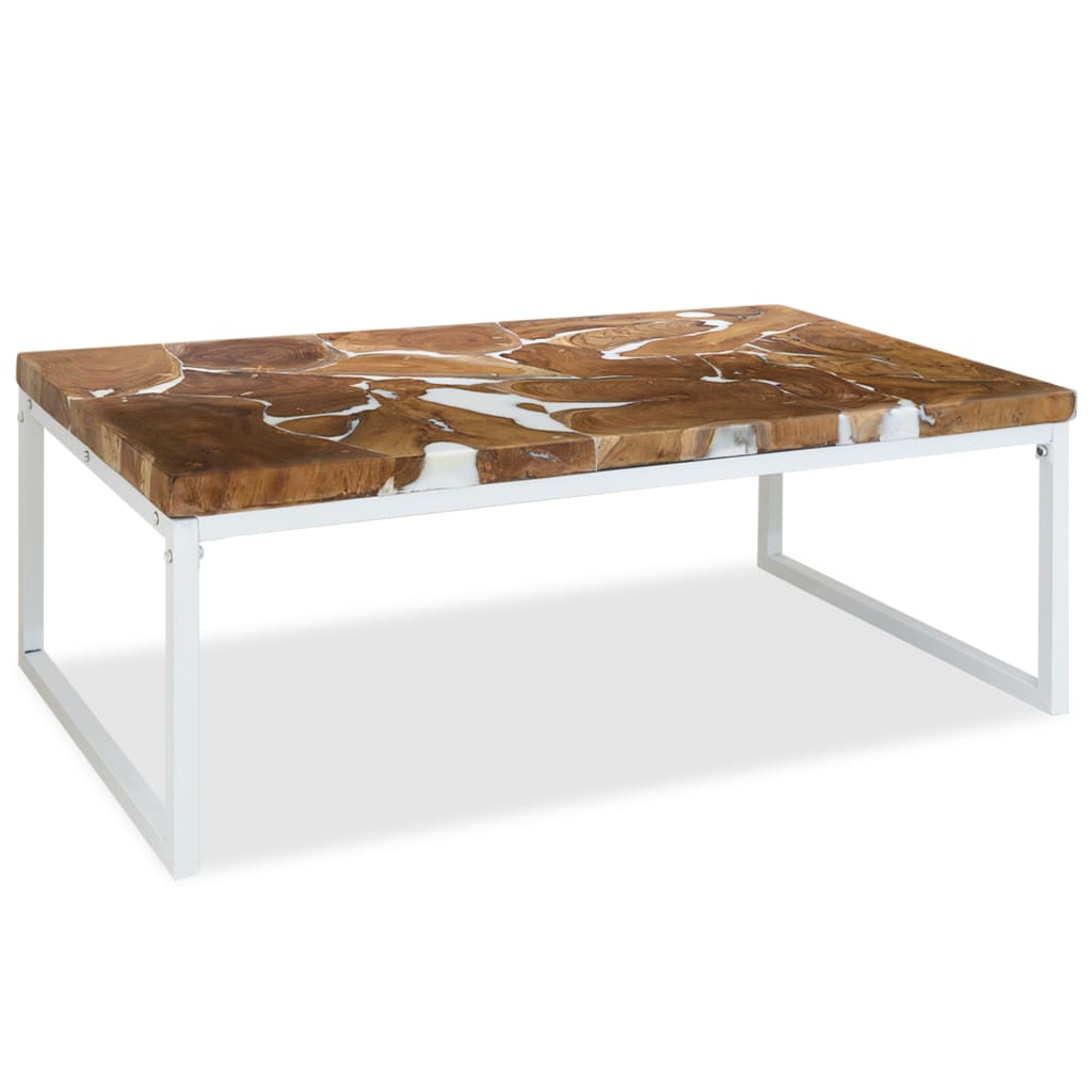 Coffee Table Teak Resin 110X60X40 Cm And Brown