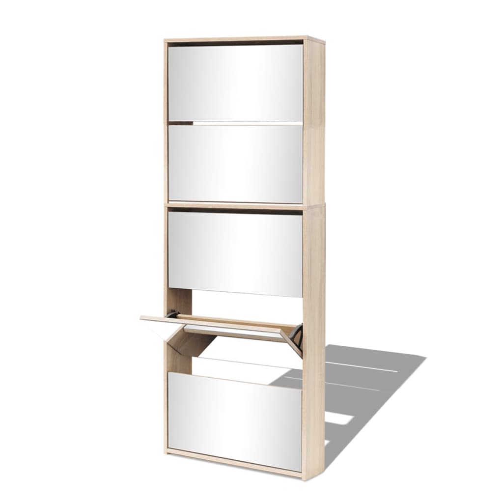 Shoe Cabinet 5-Layer Mirror 63X17X169.5 Cm