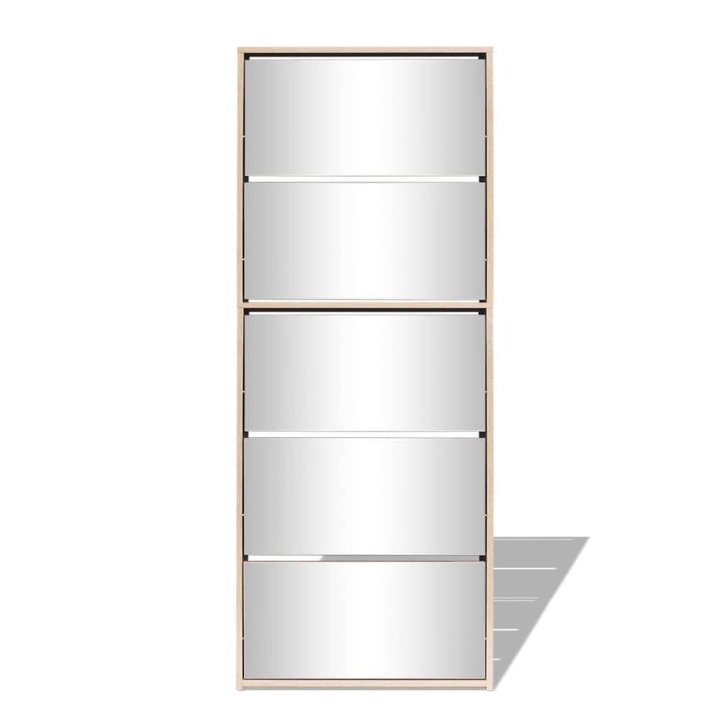 Shoe Cabinet 5-Layer Mirror 63X17X169.5 Cm