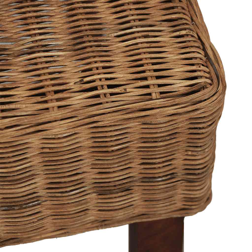 Dining Chairs 4 Pcs Brown Natural Rattan