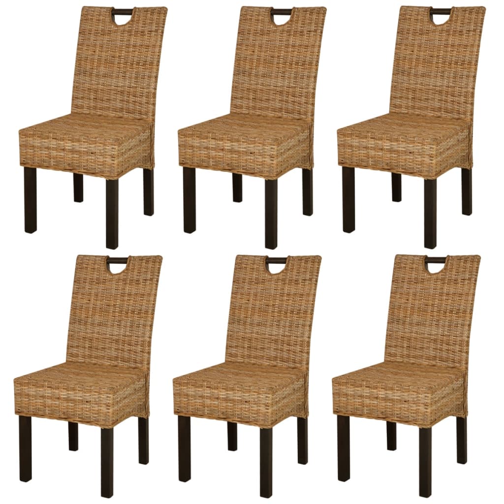 Dining Chair 2 Pcs Kubu Rattan Mango Wood