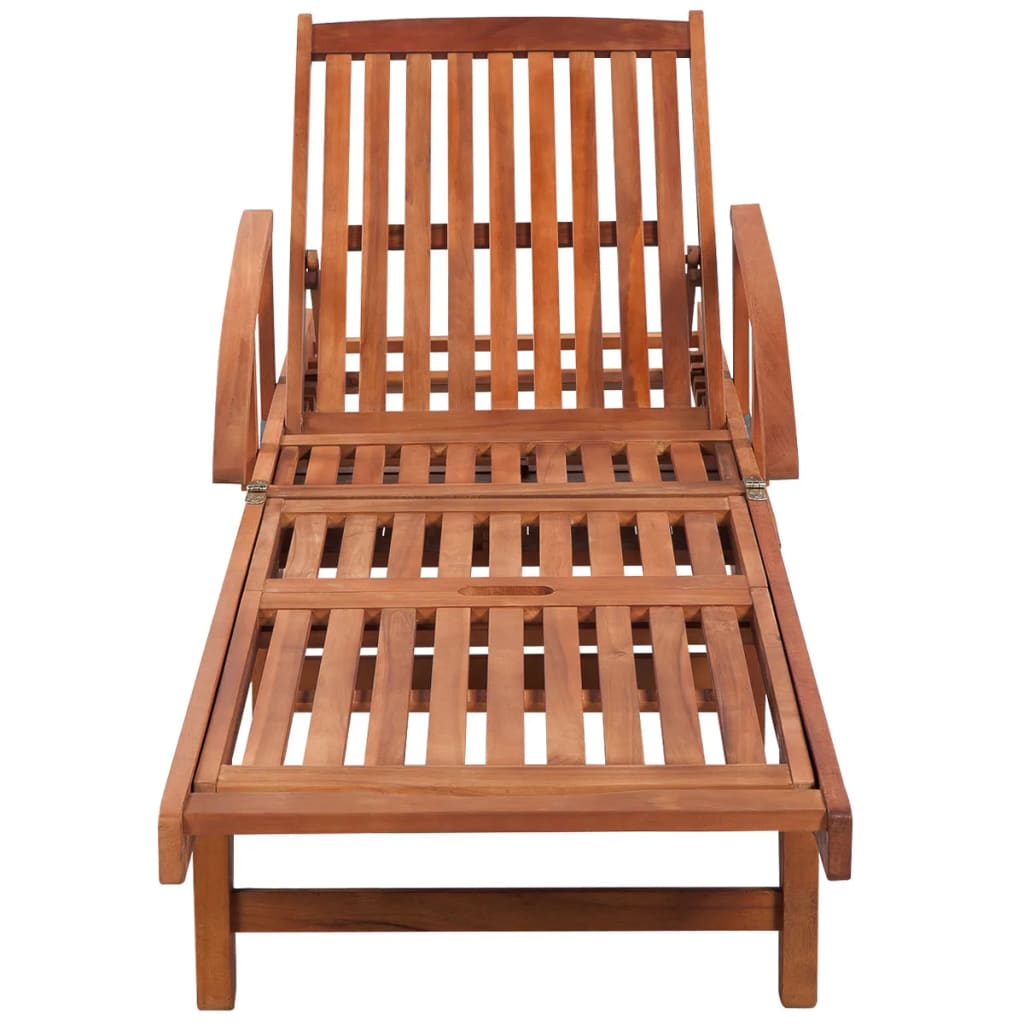 Sun Loungers 2 Pcs With Table Solid Acacia Wood