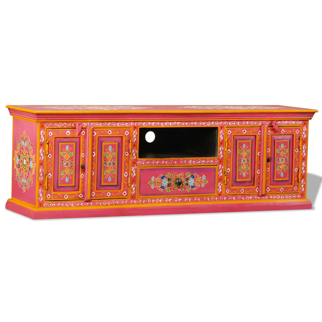 Tv Cabinet Solid Mango Wood Hand Painted
