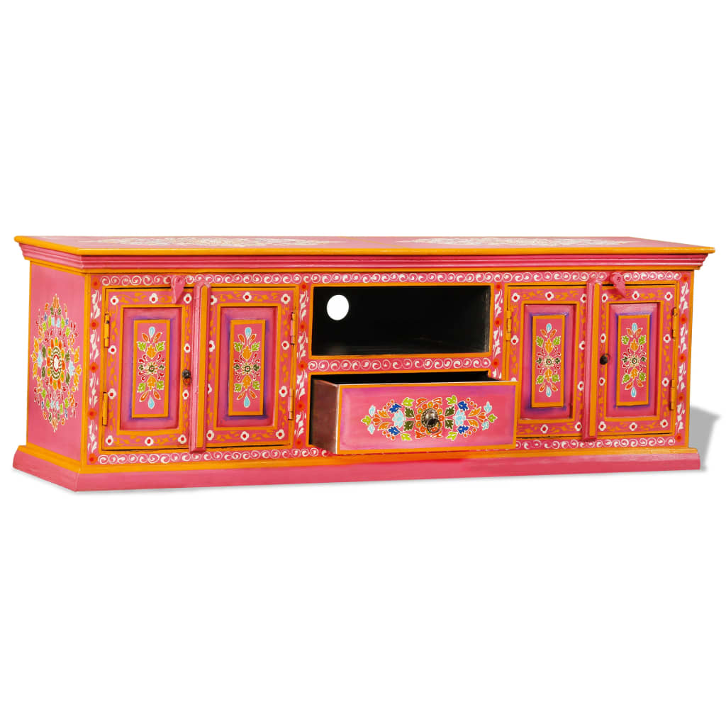 Tv Cabinet Solid Mango Wood Hand Painted