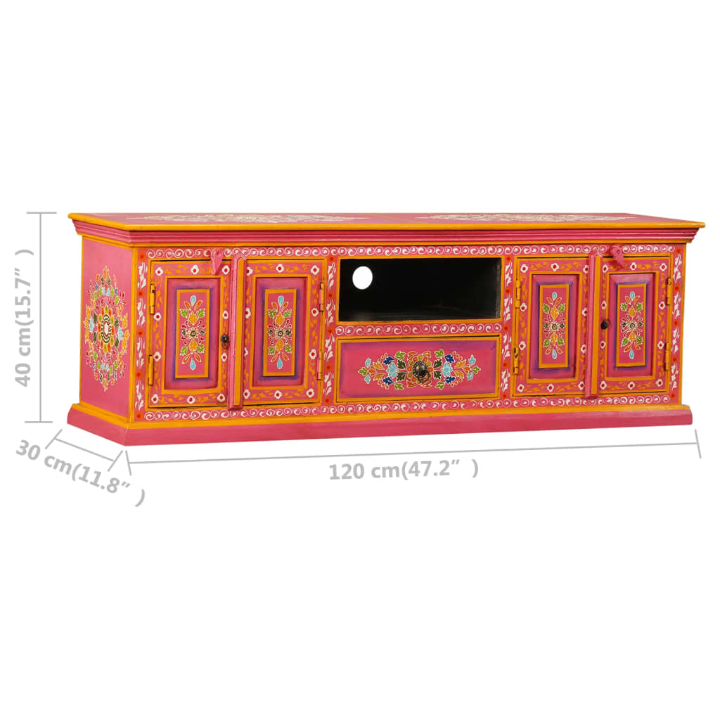 Tv Cabinet Solid Mango Wood Hand Painted