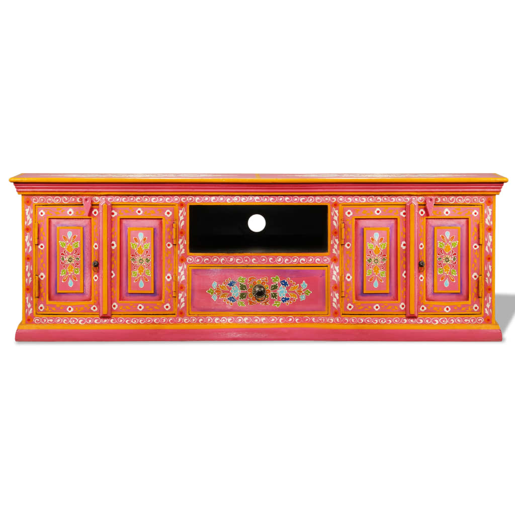 Tv Cabinet Solid Mango Wood Hand Painted