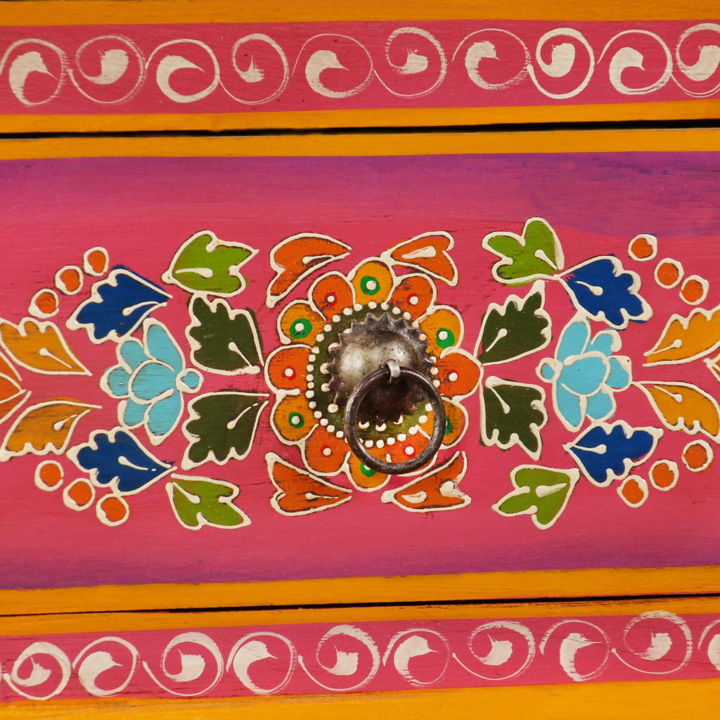 Tv Cabinet Solid Mango Wood Hand Painted