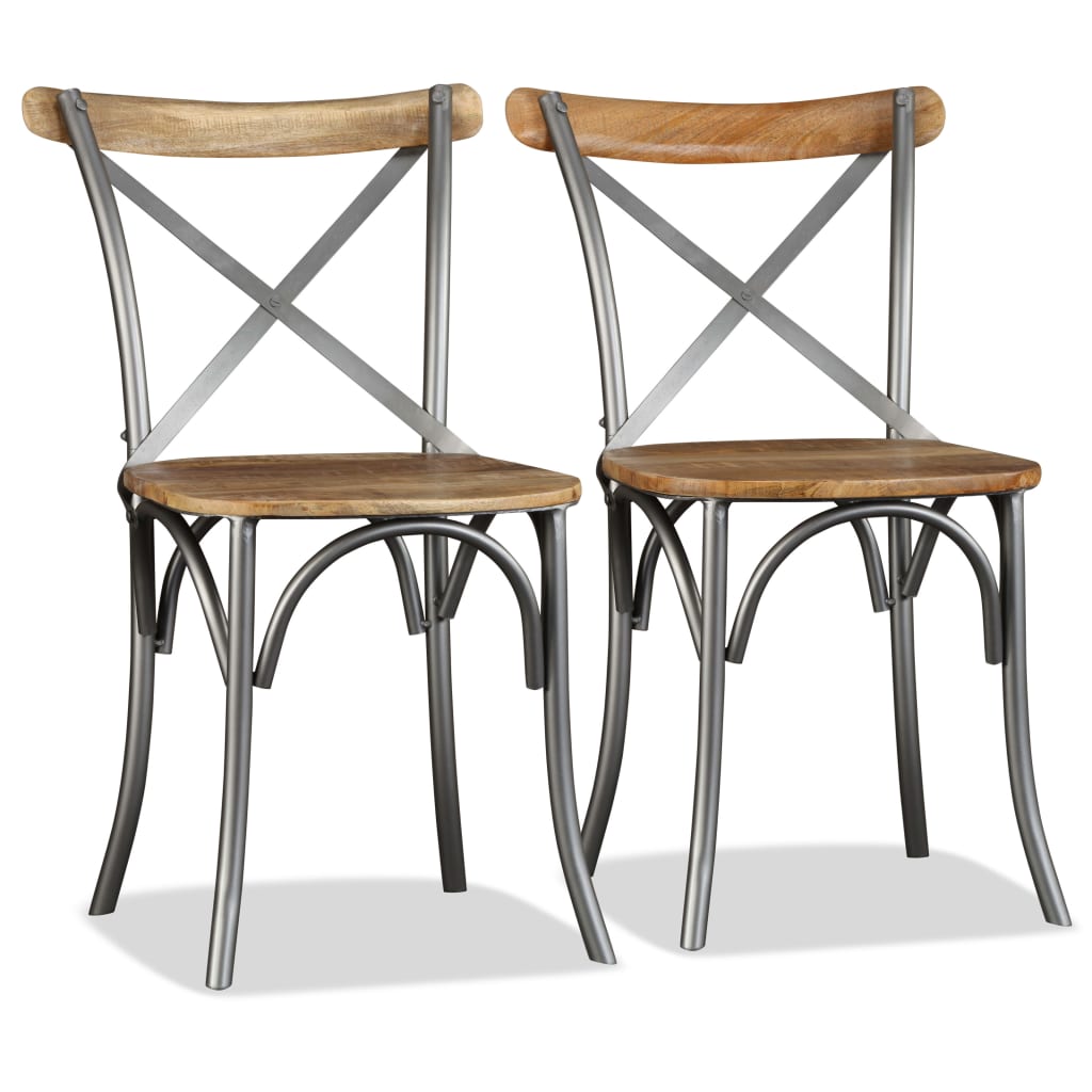 Dining Chairs 2 Pcs Solid Mango Wood
