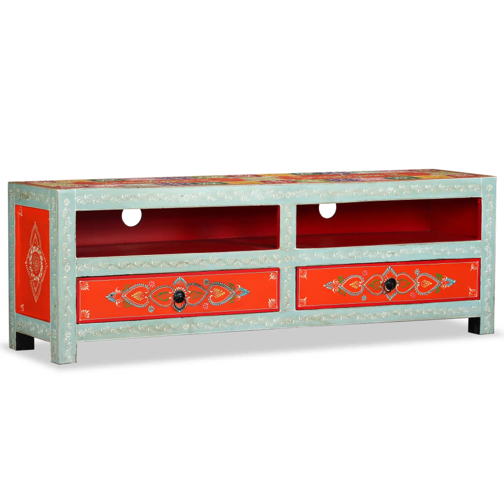 Tv Cabinet Solid Mango Wood Hand Painted