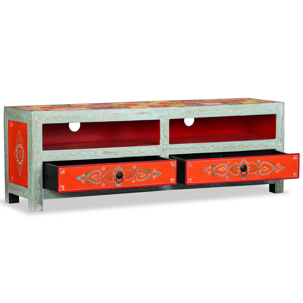 Tv Cabinet Solid Mango Wood Hand Painted