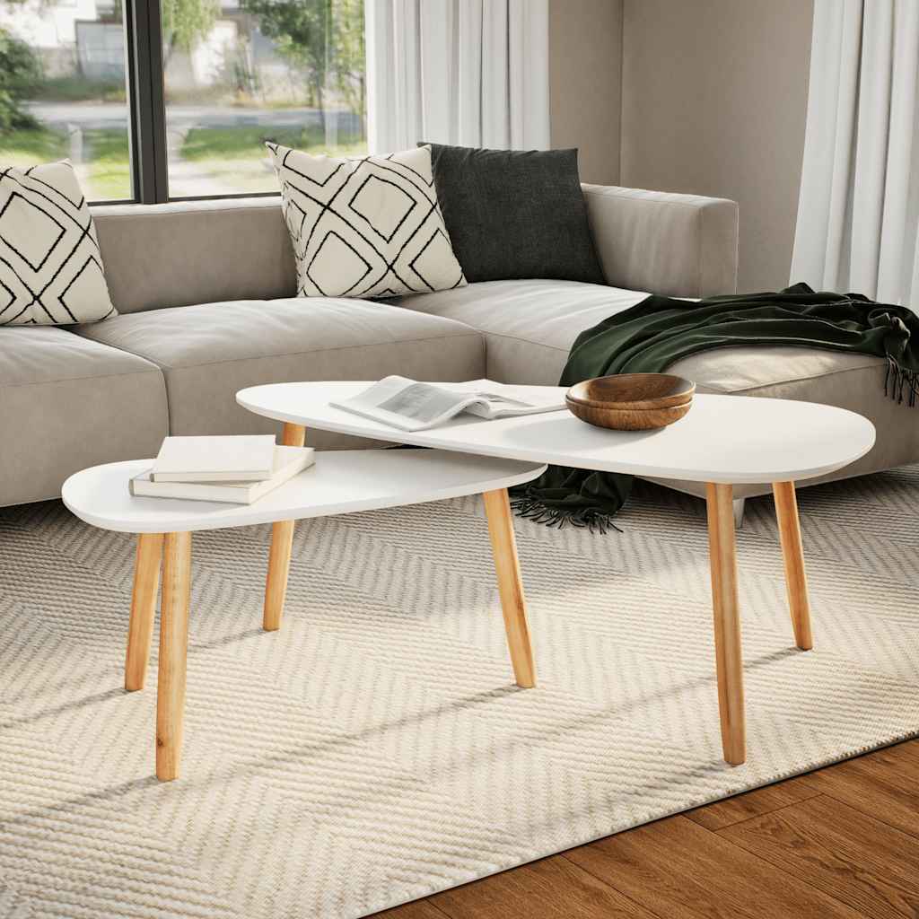 Coffee Tables 2 Pcs Solid Pinewood