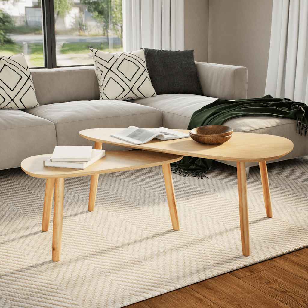 Coffee Tables 2 Pcs Solid Pinewood