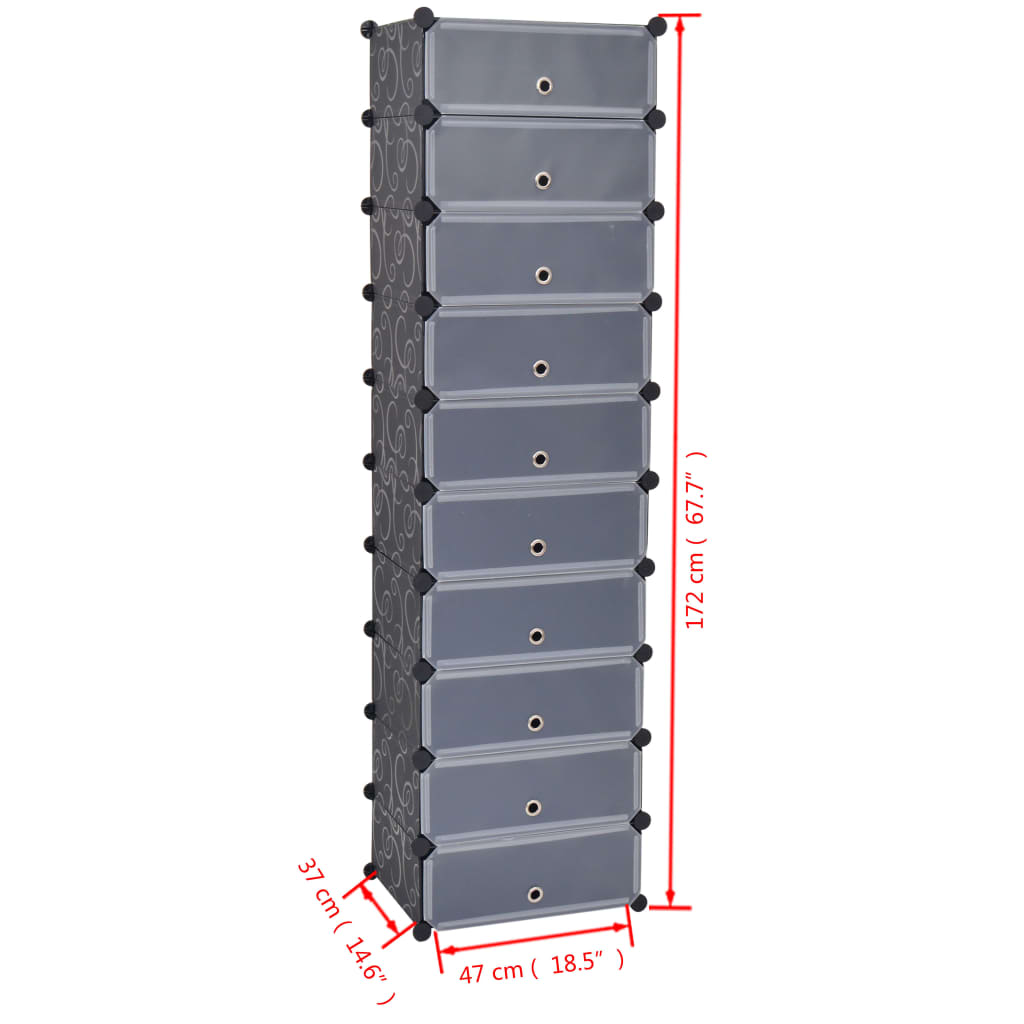 Interlocking Shoe Organiser With 10 Compartments
