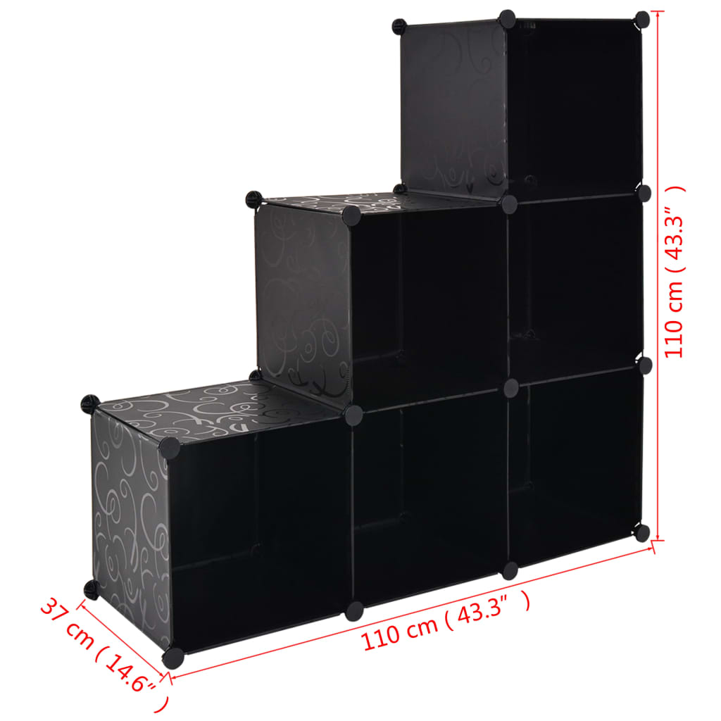 Storage Cube Organiser With 6 Compartments