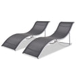 Folding Sun Loungers 2 Pcs Aluminium And Textilene