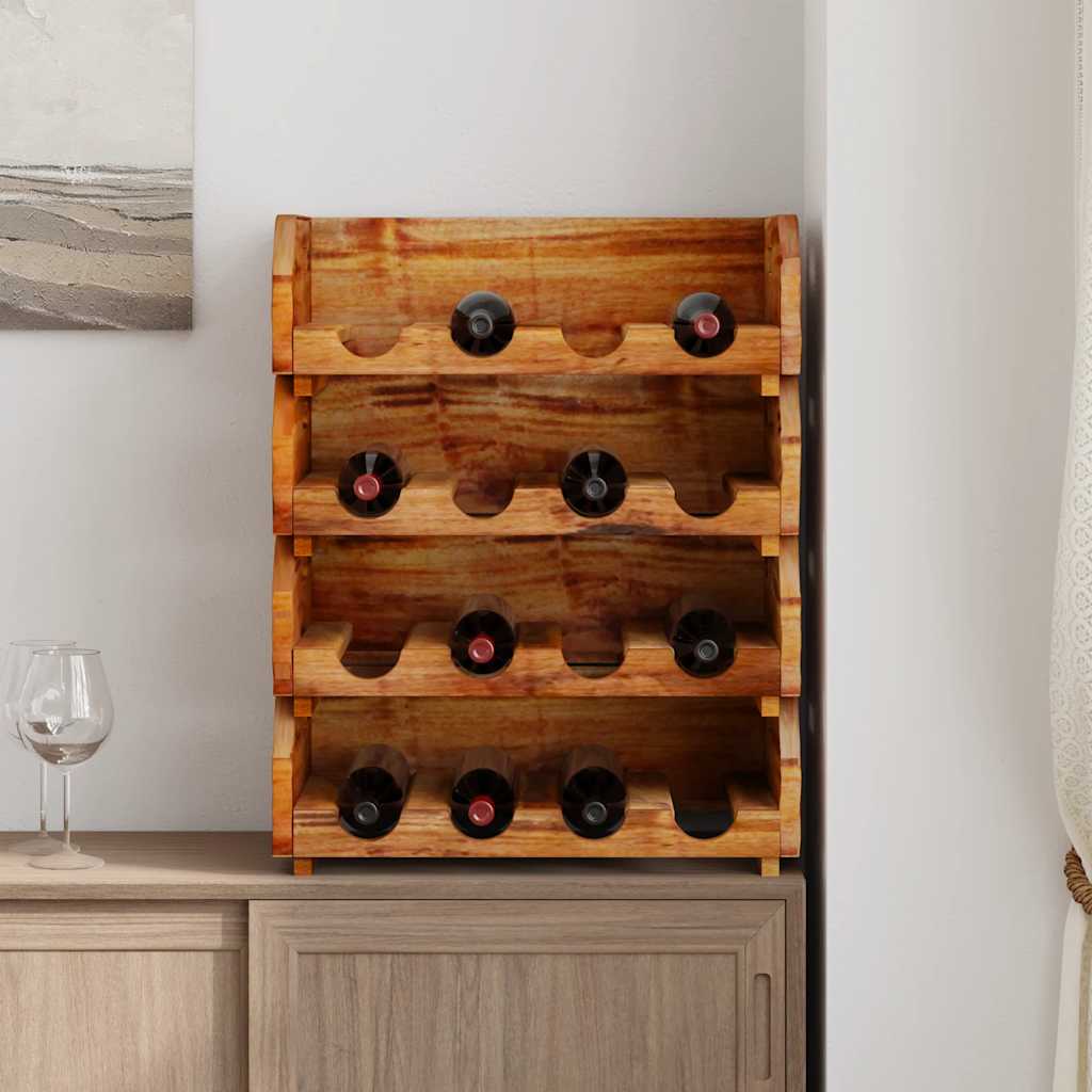 Wine Racks 4 Pcs For 16 Bottles Solid Mahogany Wood