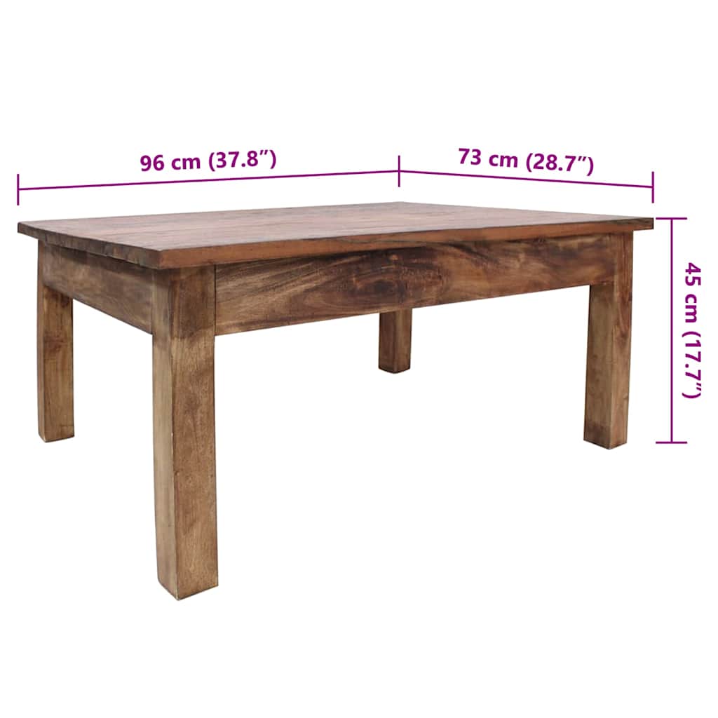 Coffee Table Solid Mahogany Wood 98X73X45 Cm
