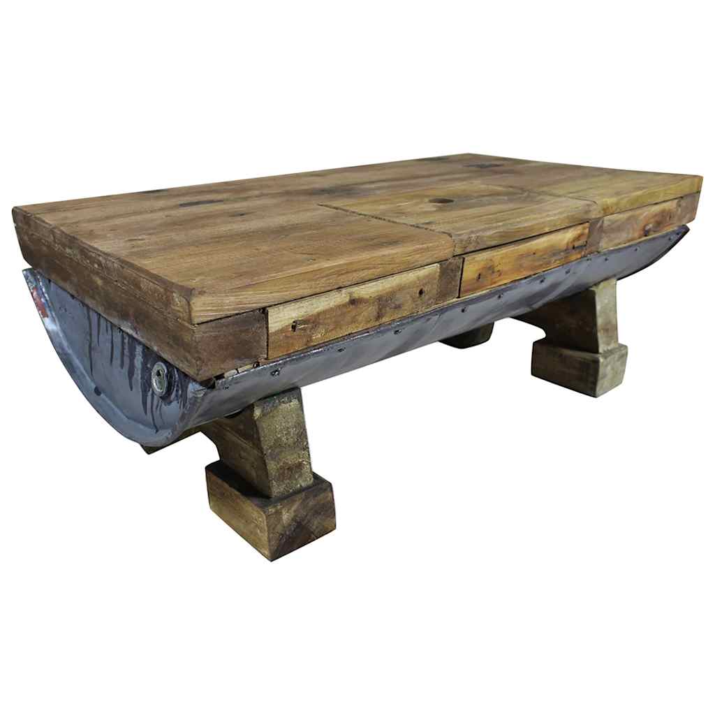 Coffee Table Mixed Recycled Wood 90X50X35 Cm