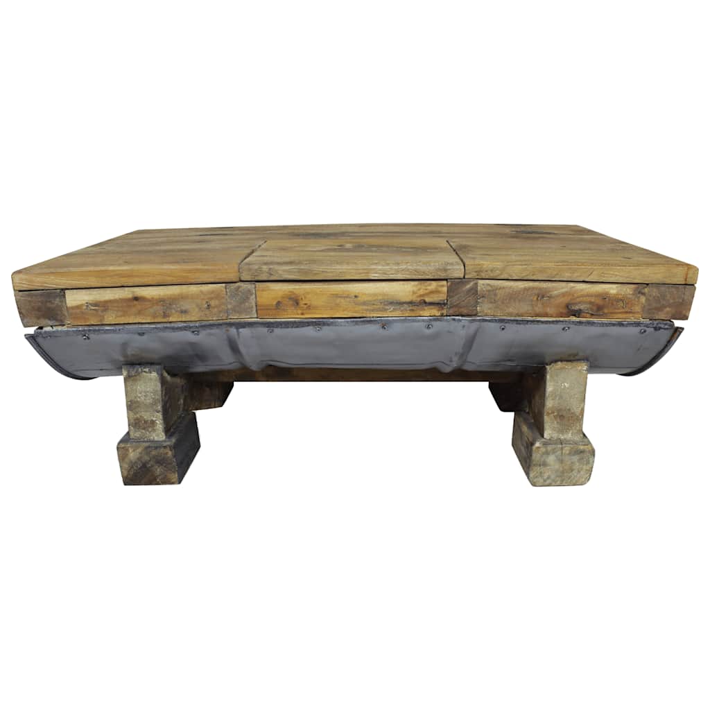 Coffee Table Mixed Recycled Wood 90X50X35 Cm
